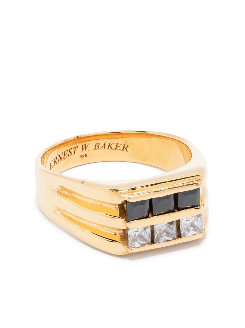Ernest W. Baker 6 Stone 镀金戒指 - 金色