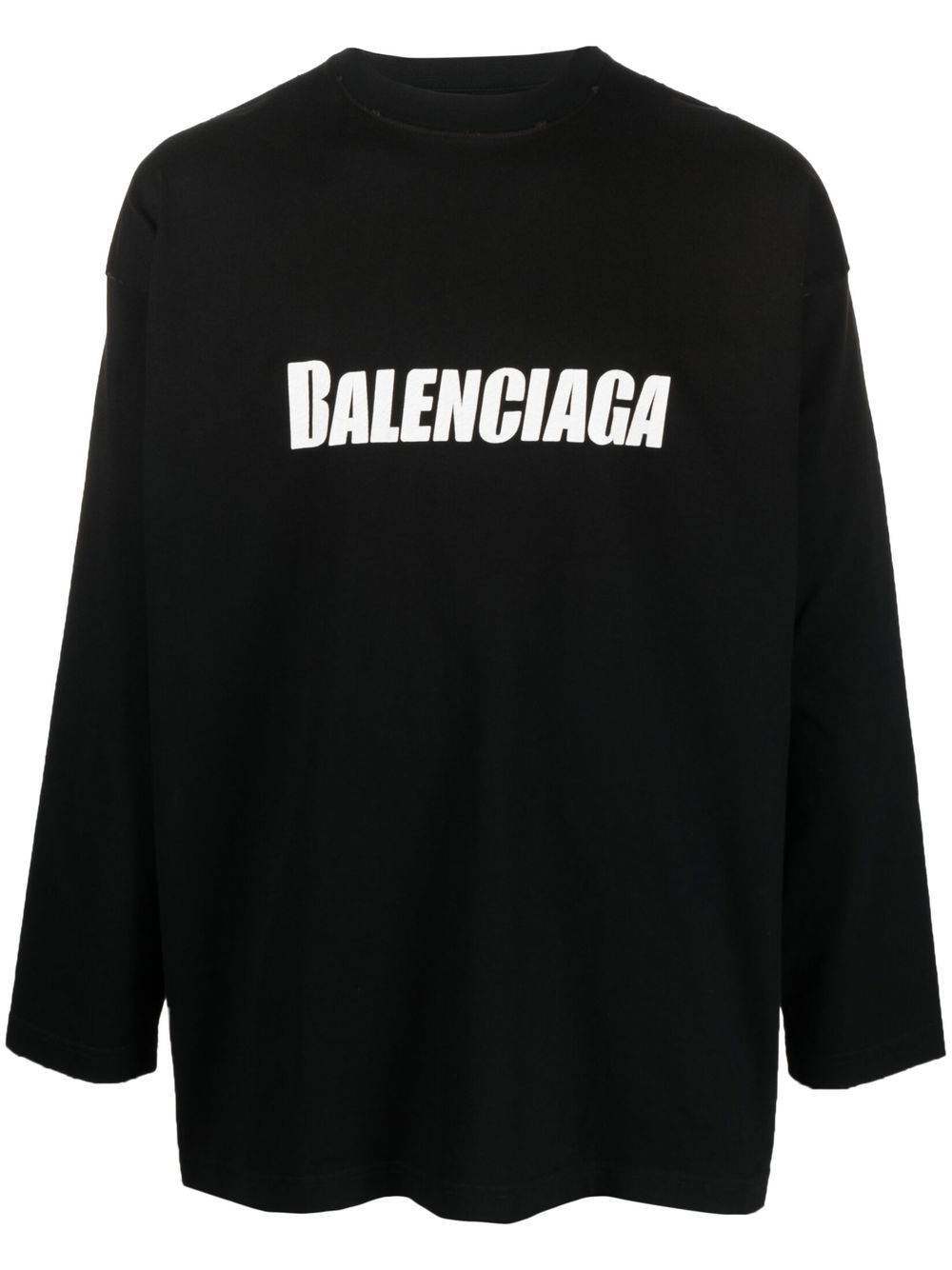 Balenciaga logo印花长袖T恤 - 黑色