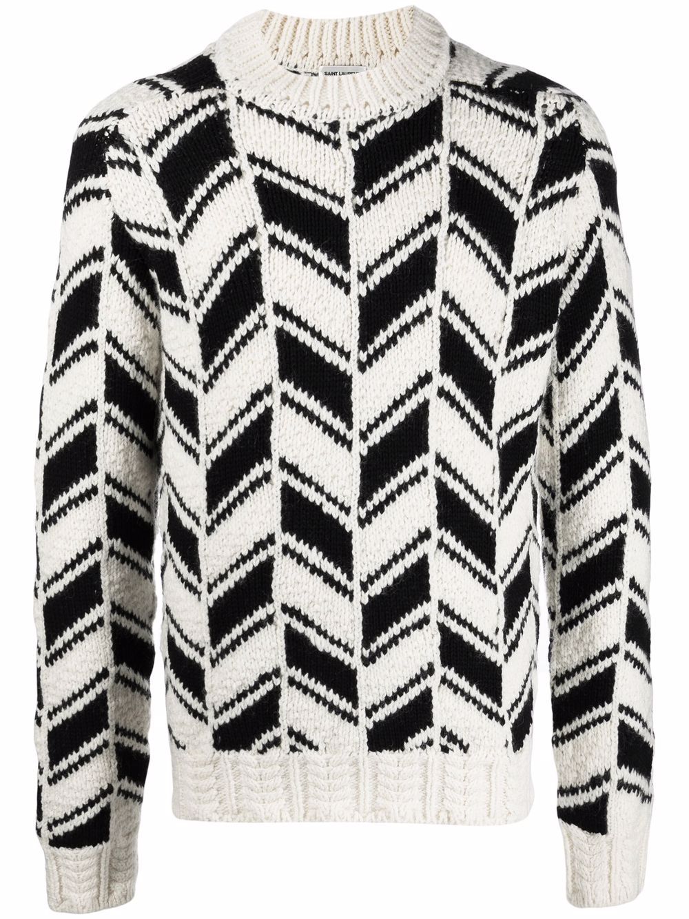 Saint Laurent 人字纹图案毛衣 - 中性色