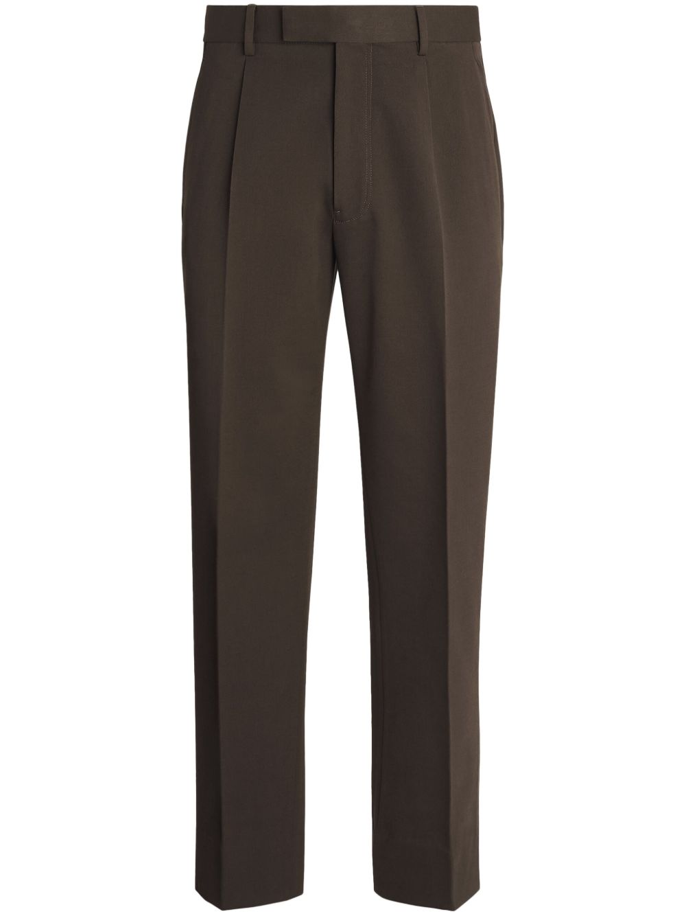 Zegna 百褶长裤 - 褐色