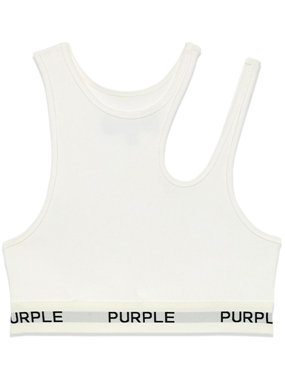 Purple Brand 镂空短款上衣 - 白色