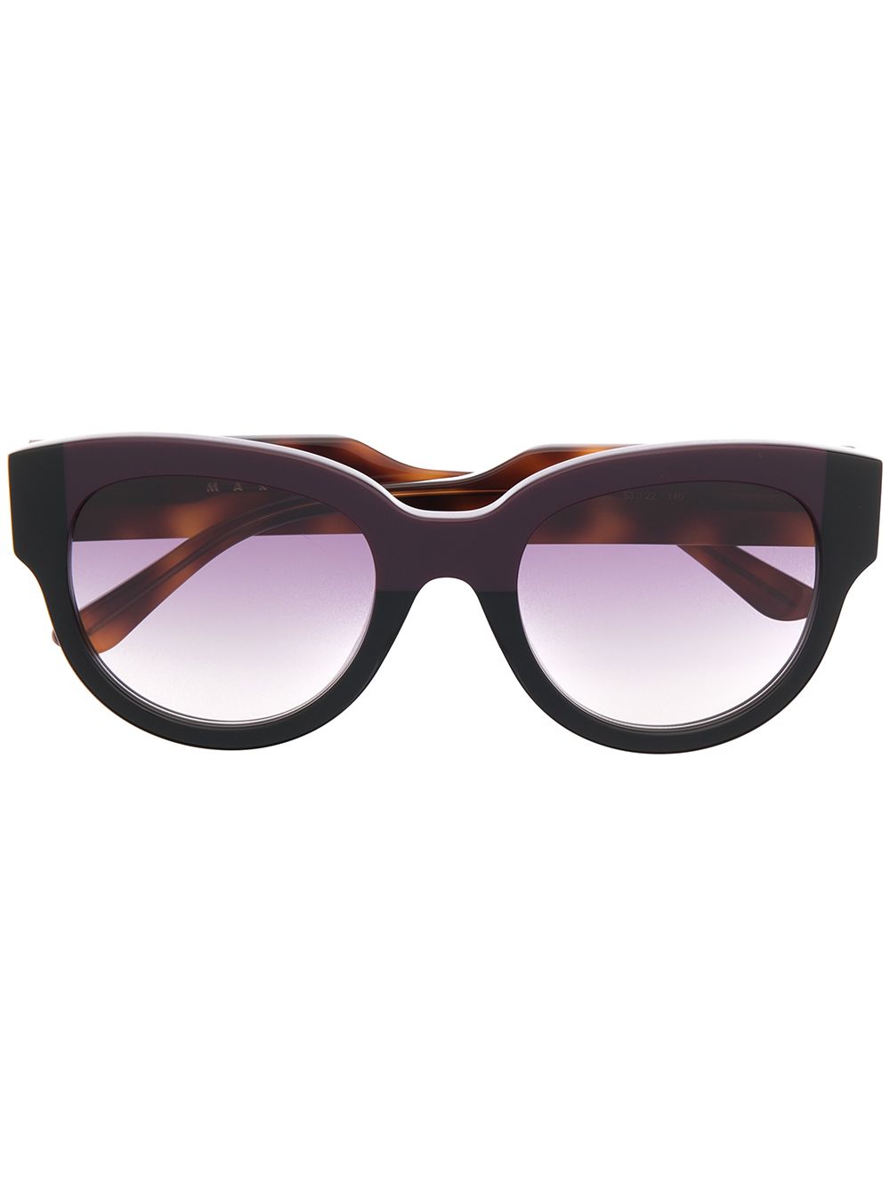 Marni Eyewear Wayfarer 镜框玳瑁纹太阳眼镜 - 褐色