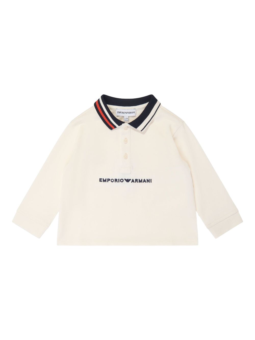 Emporio Armani Kids logo刺绣polo衫 - 白色