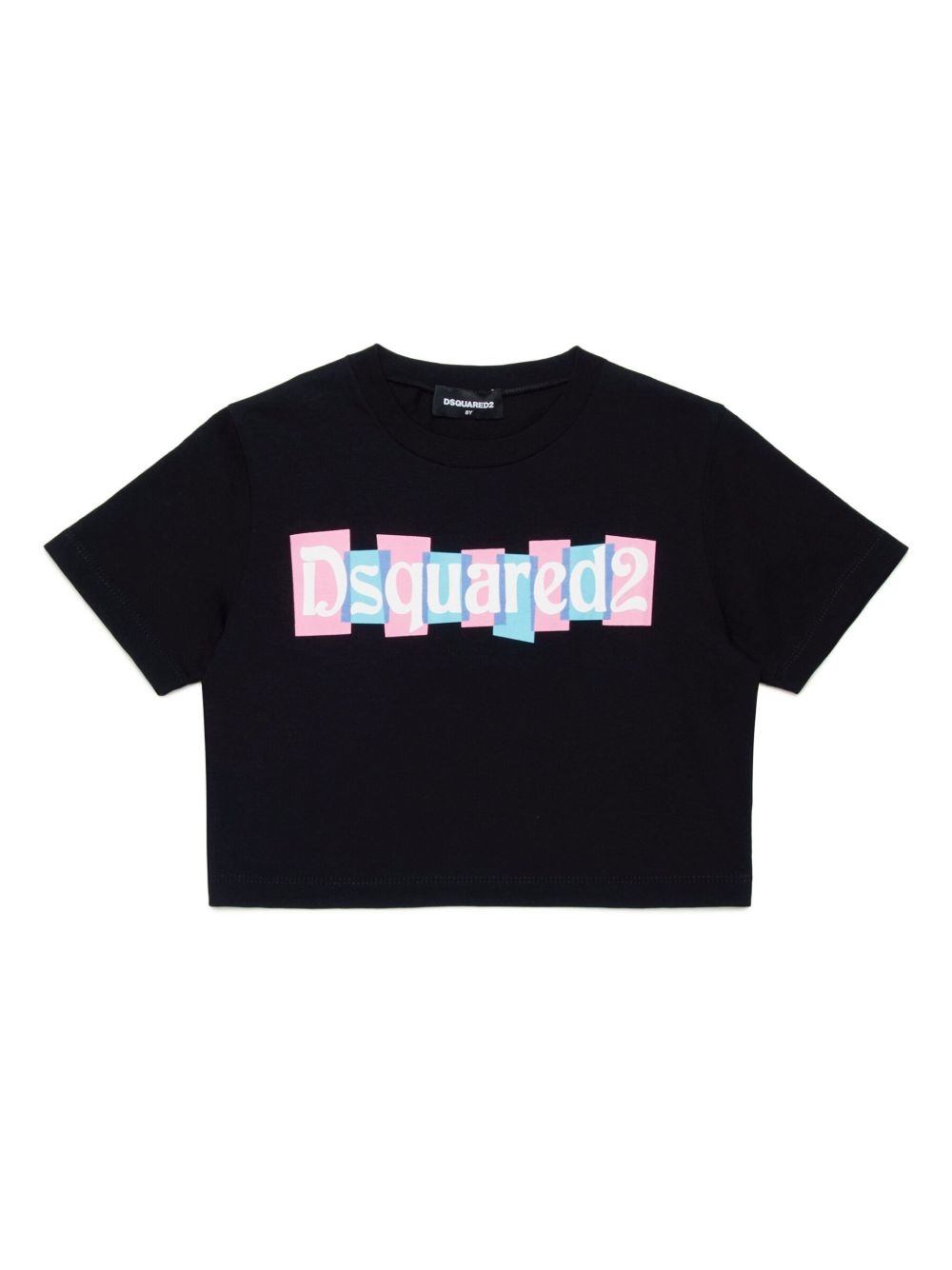 DSQUARED2 KIDS logo印花棉T恤 - 黑色