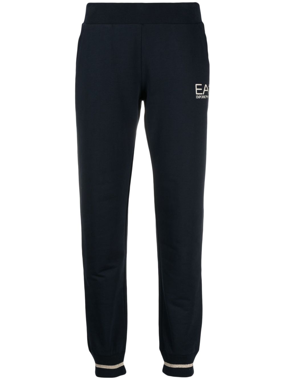 Ea7 Emporio Armani logo印花锥形运动裤 - 蓝色