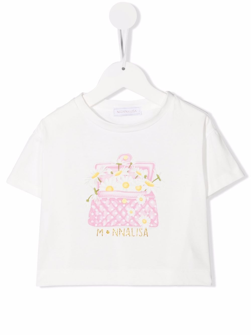 Monnalisa logo印花T恤 - 白色