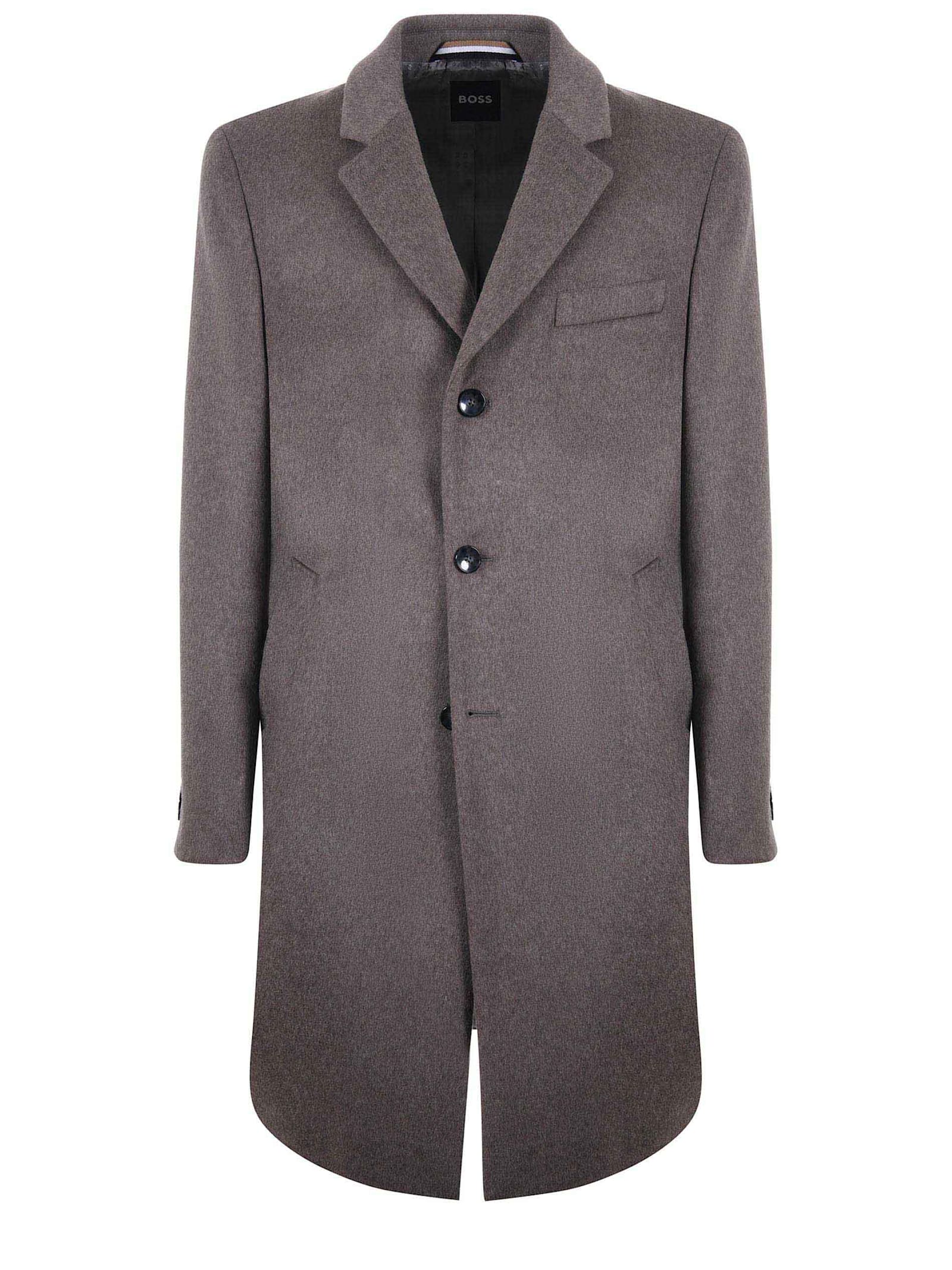 Hugo Boss Coat In Wool And Cashmere