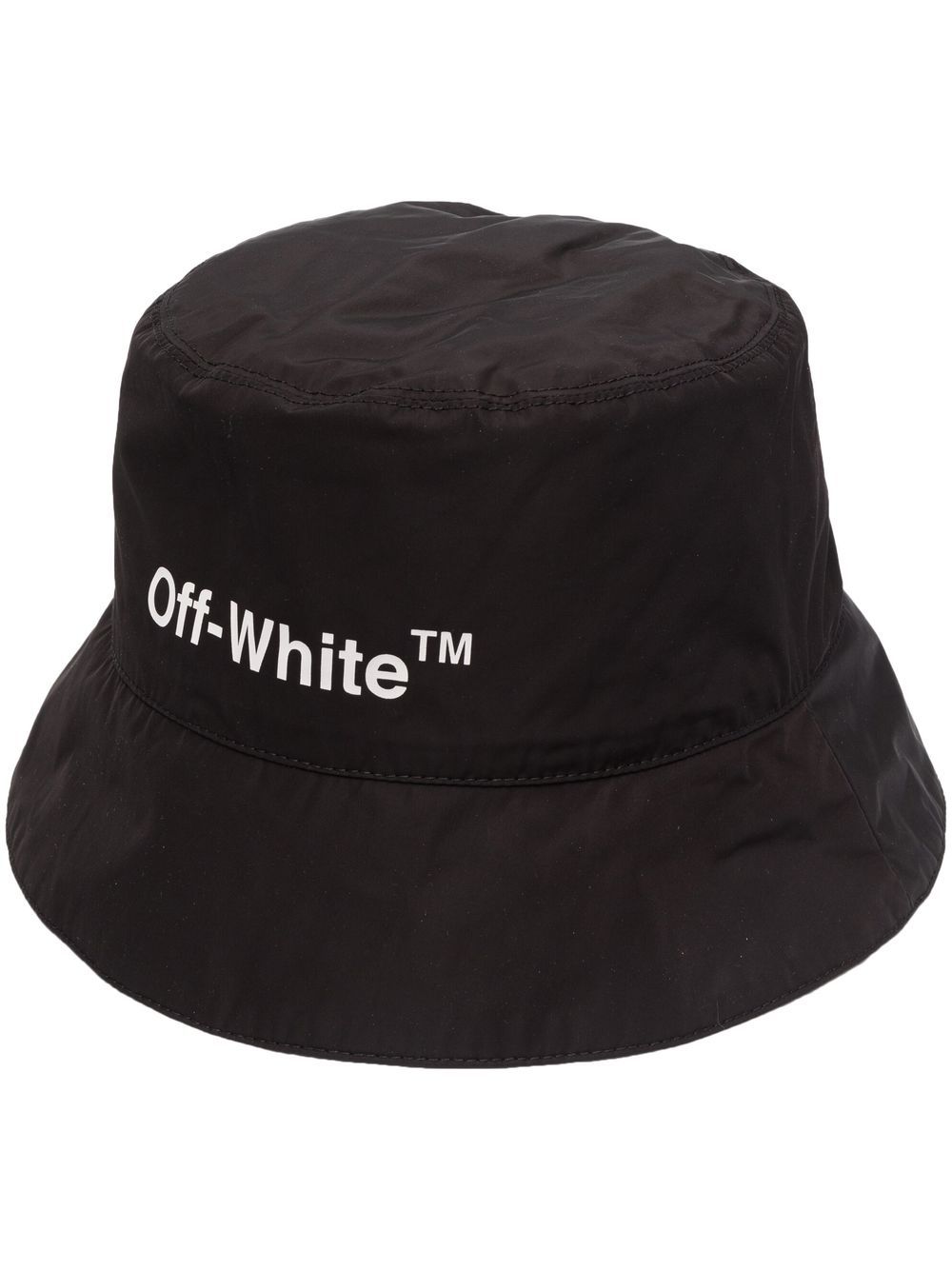 Off-White Helvetica logo印花渔夫帽 - 黑色