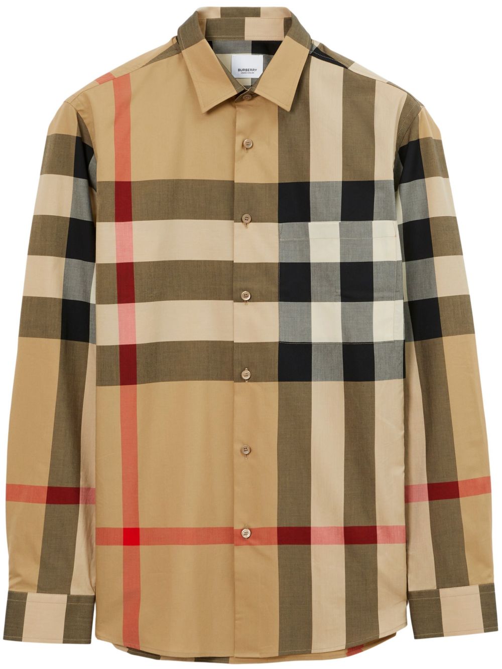 Burberry 双色格纹棉衬衫 - 中性色