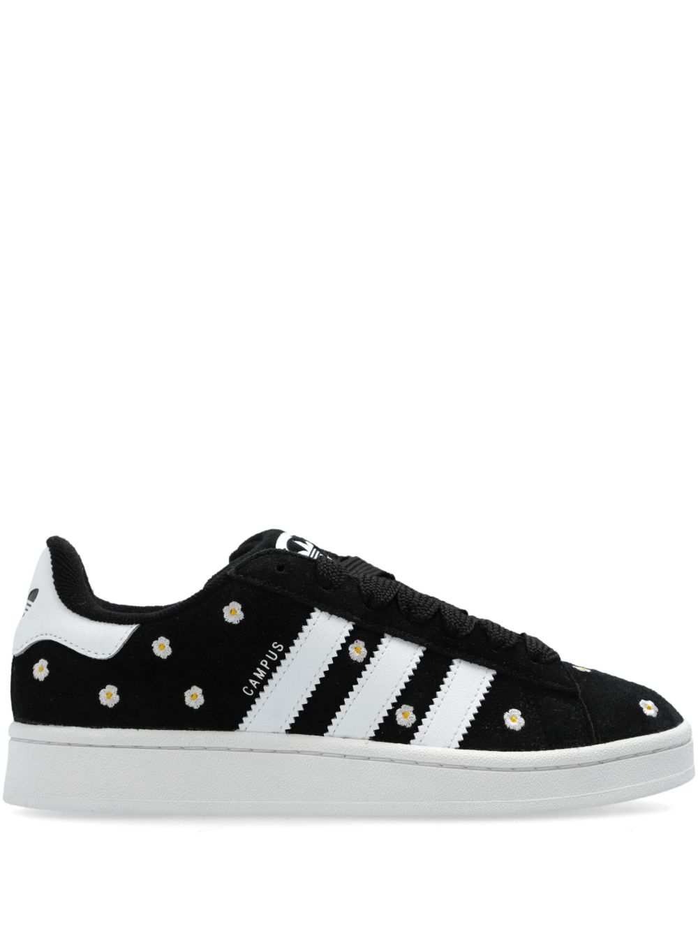adidas Campus 00s 花卉刺绣运动鞋 - 黑色