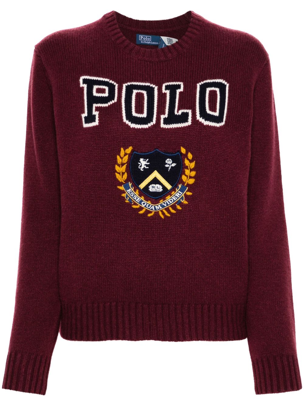 Polo Ralph Lauren logo嵌花毛衣 - 红色