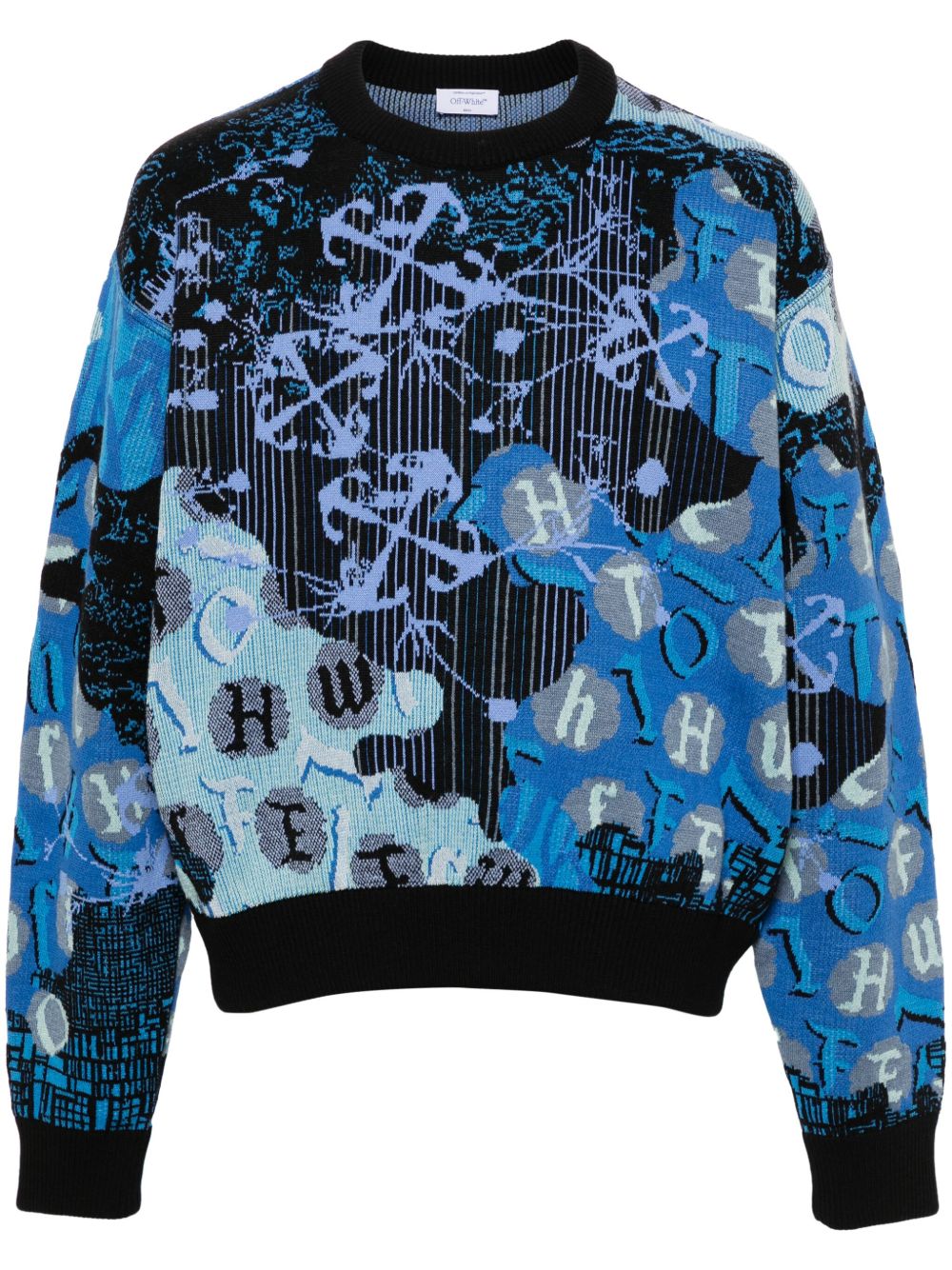 Off-White Camo 毛衣 - 蓝色