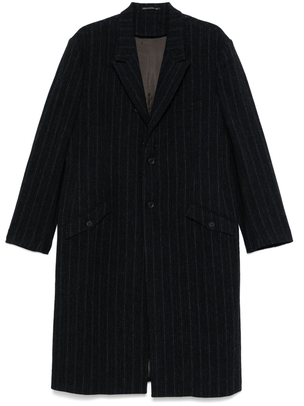 Yohji Yamamoto 细条纹外套 - 黑色