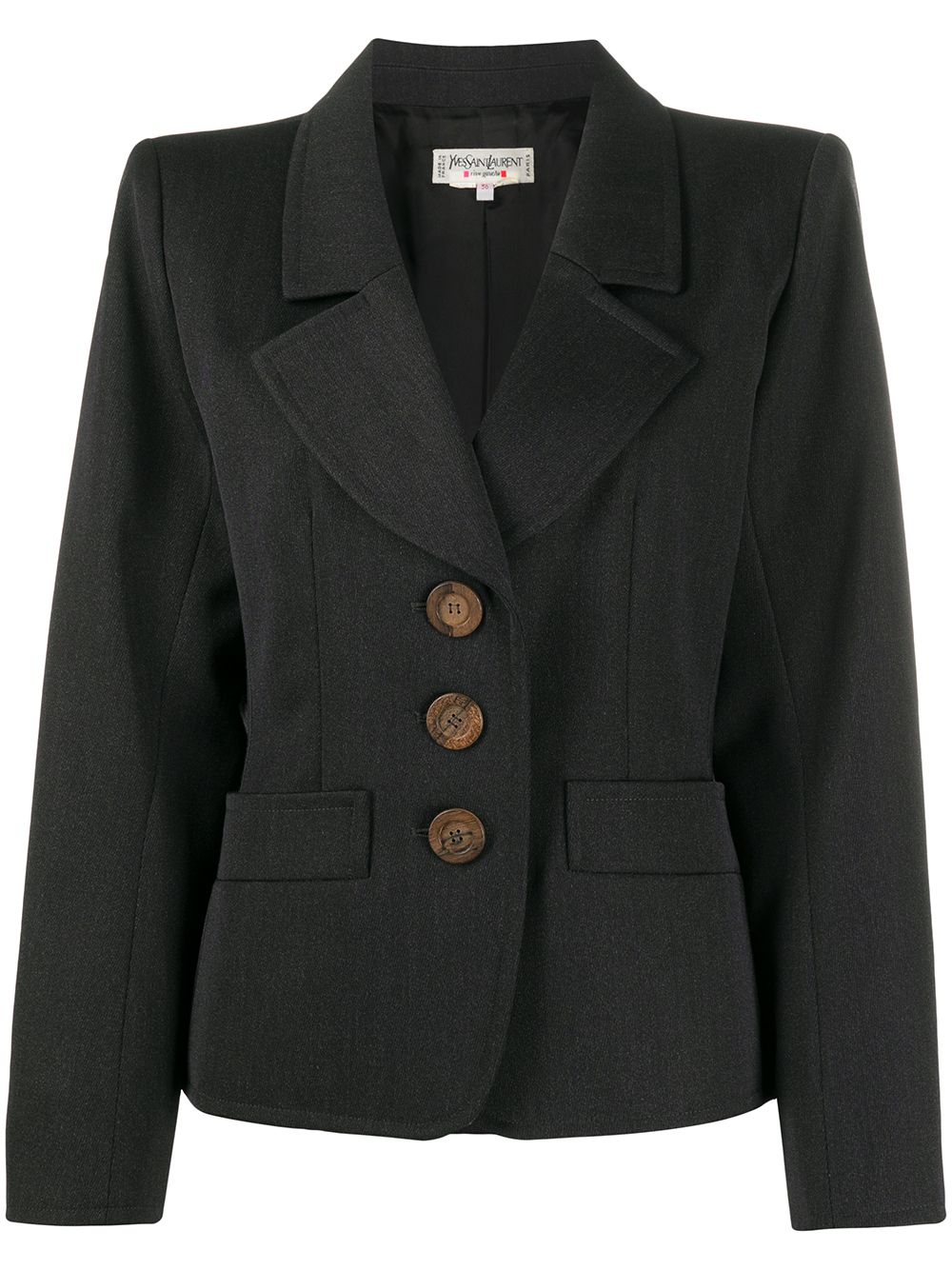 Saint Laurent Pre-Owned 单排扣夹克 - 黑色