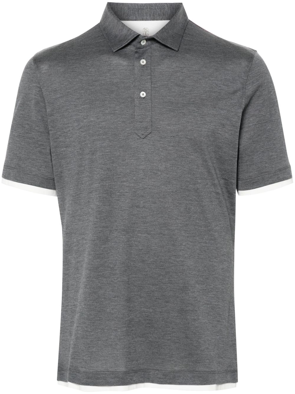 Brunello Cucinelli 分层效果polo衫 - 灰色
