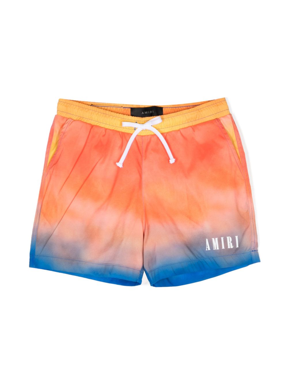 AMIRI KIDS 渐色效果logo松垮l短裤 - 橘色