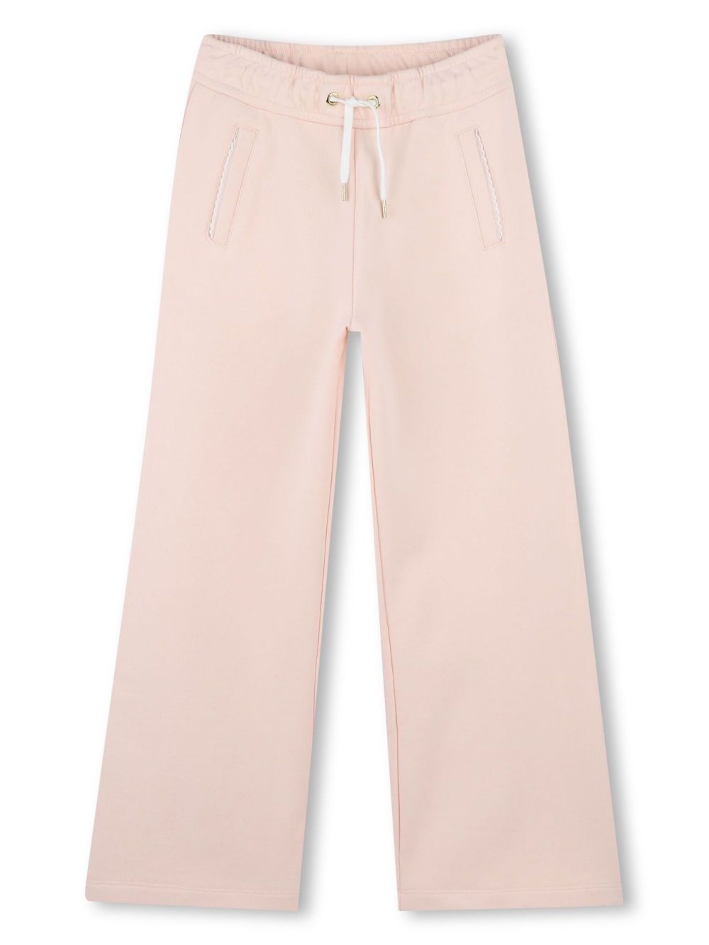 Chloé Kids logo刺绣运动裤 - 粉色