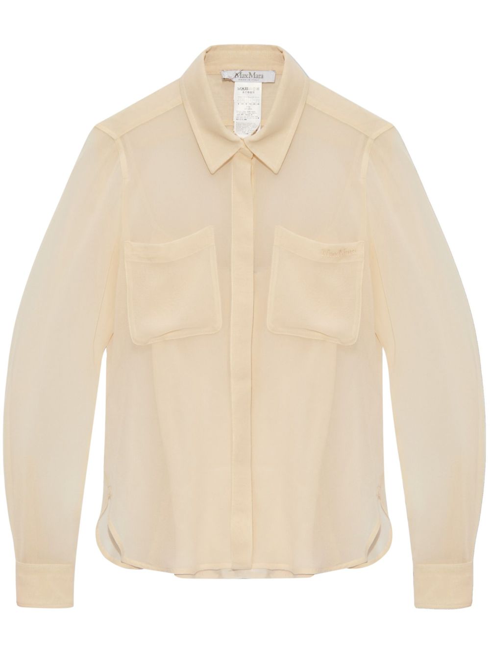 Max Mara logo刺绣真丝衬衫 - 中性色