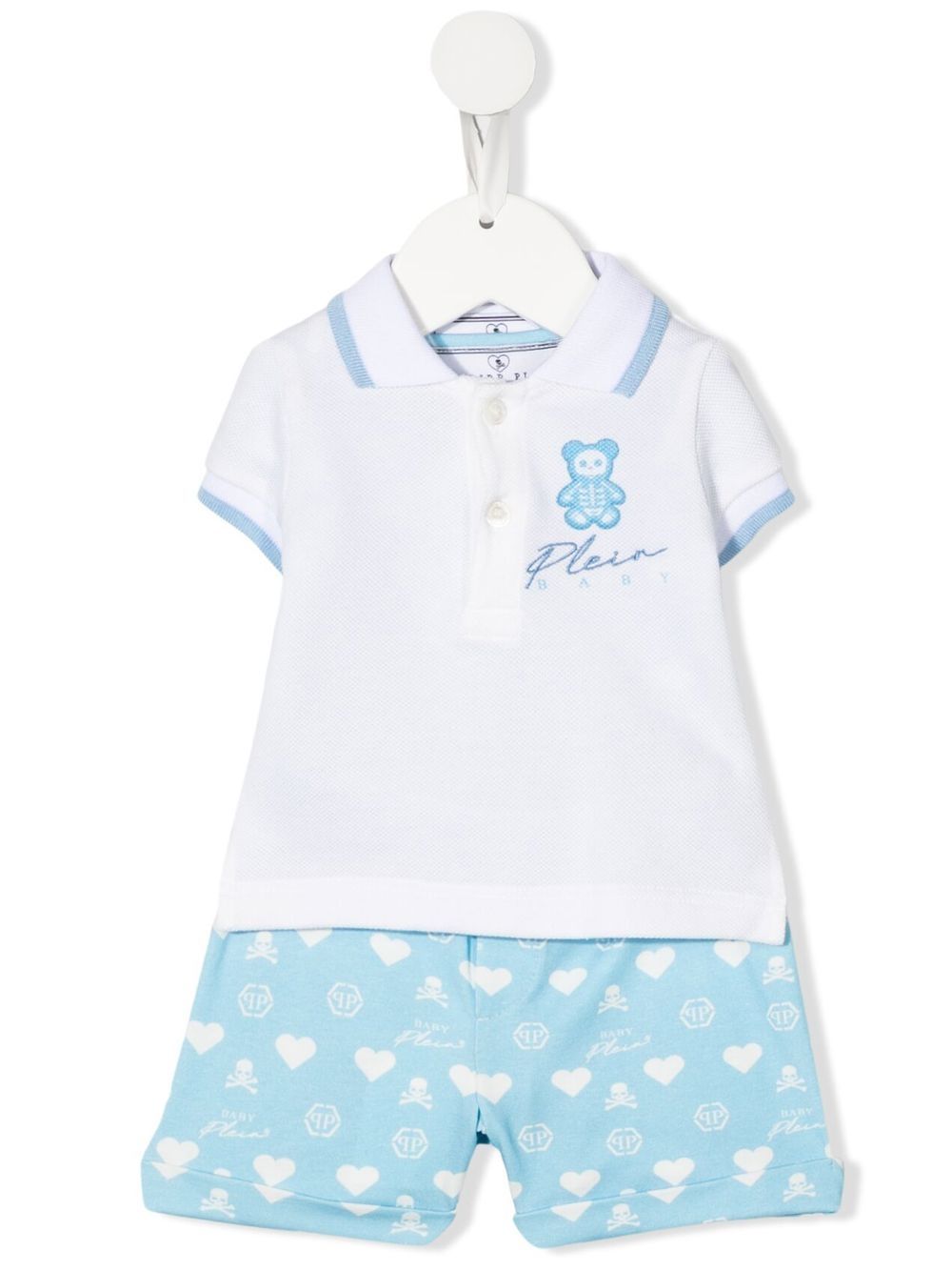 Philipp Plein Junior 刺绣logo两件式套装 - 白色