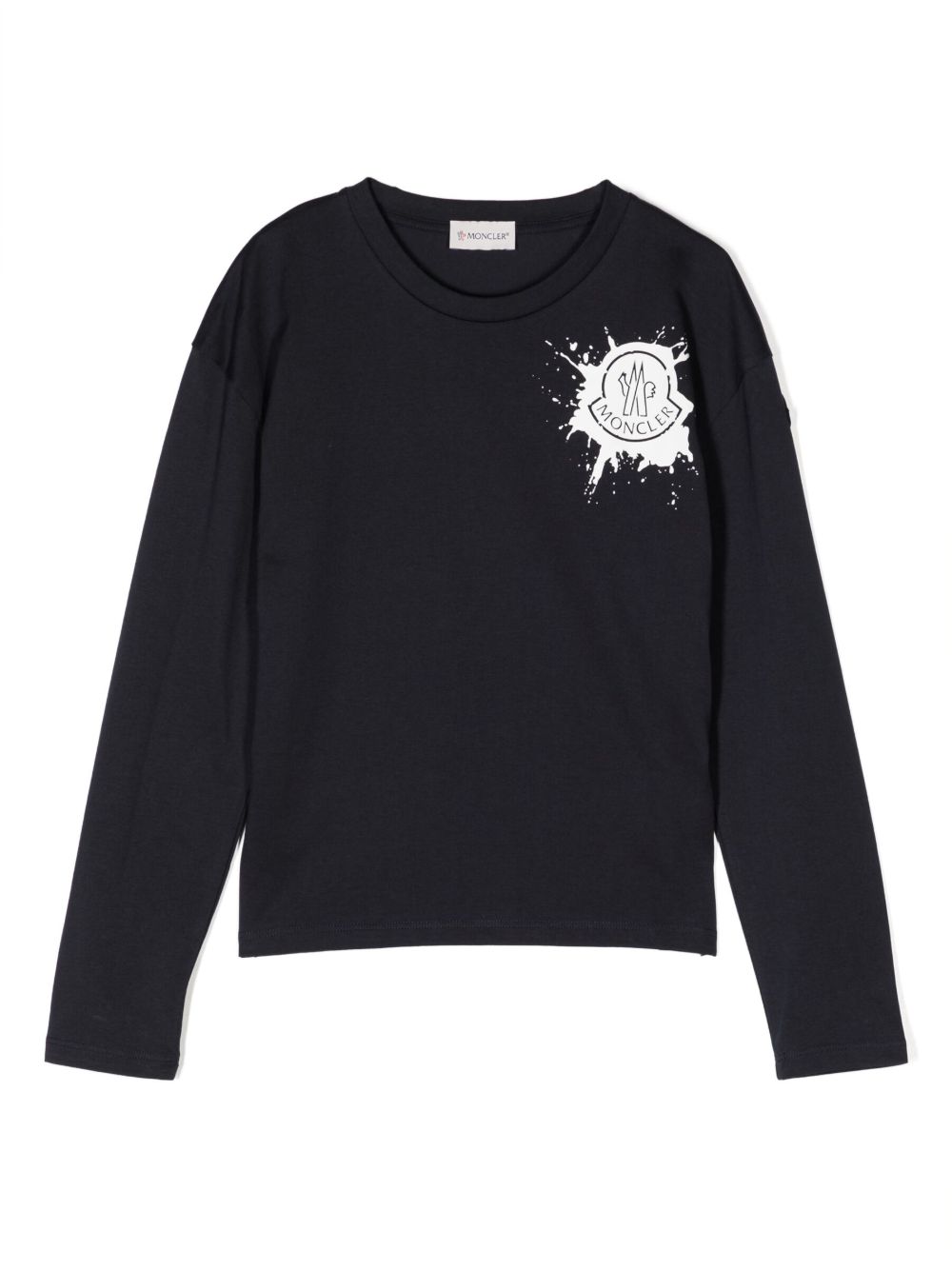 Moncler Enfant logo印花棉卫衣 - 蓝色