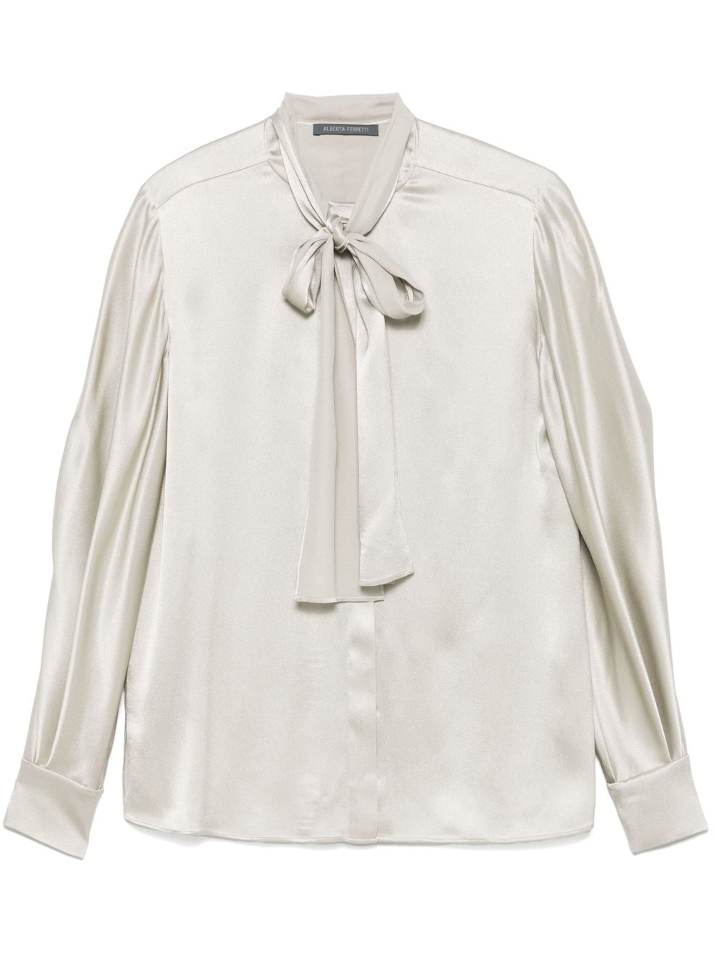 Alberta Ferretti 蝴蝶结饰衬衫 - 银色