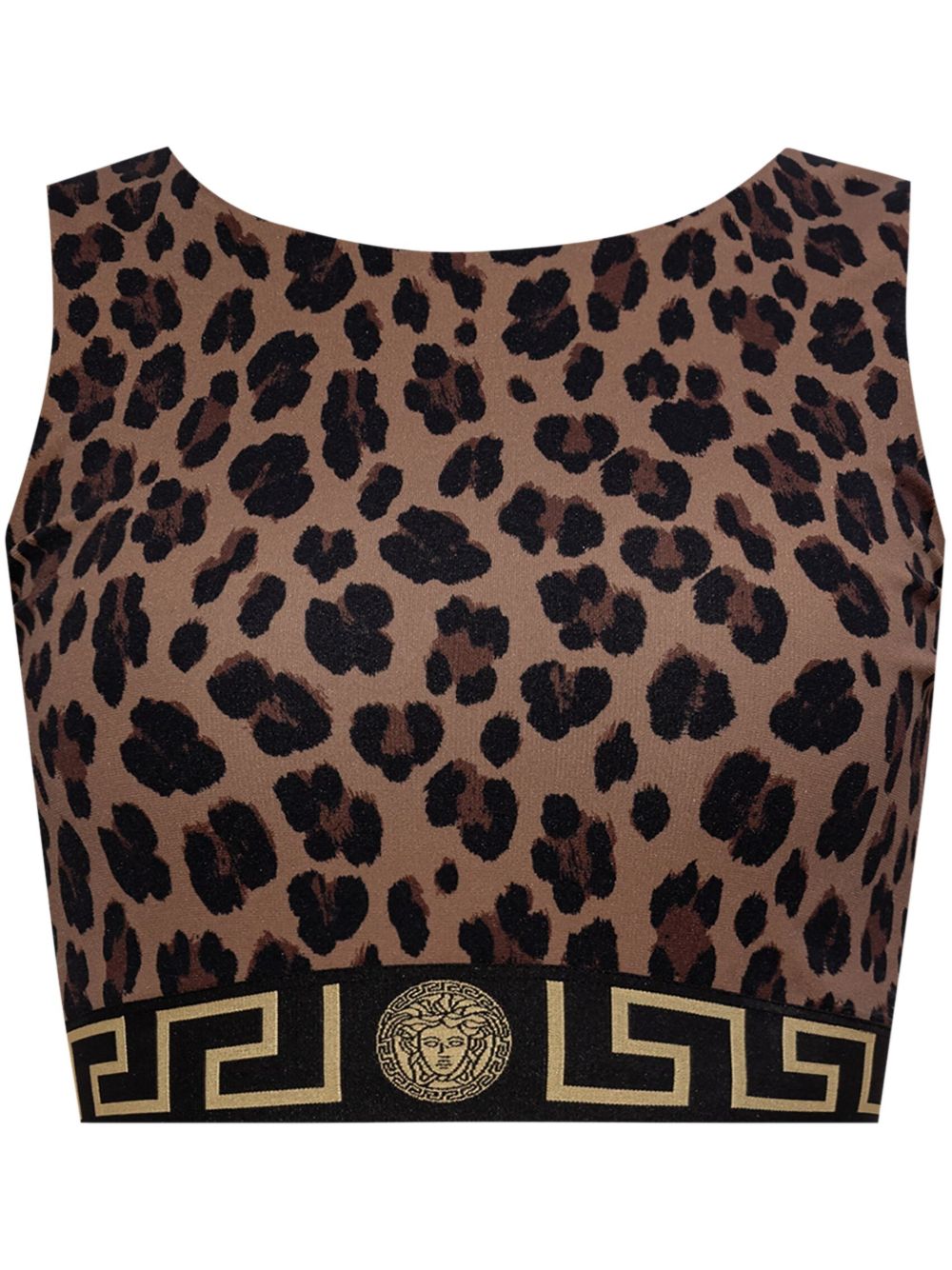Versace logo运动文胸 - 褐色