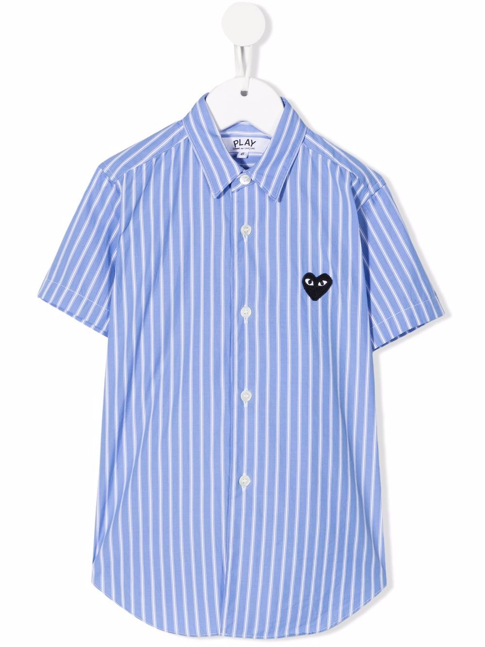 Comme Des Garçons Play Kids 条纹棉衬衫 - 蓝色