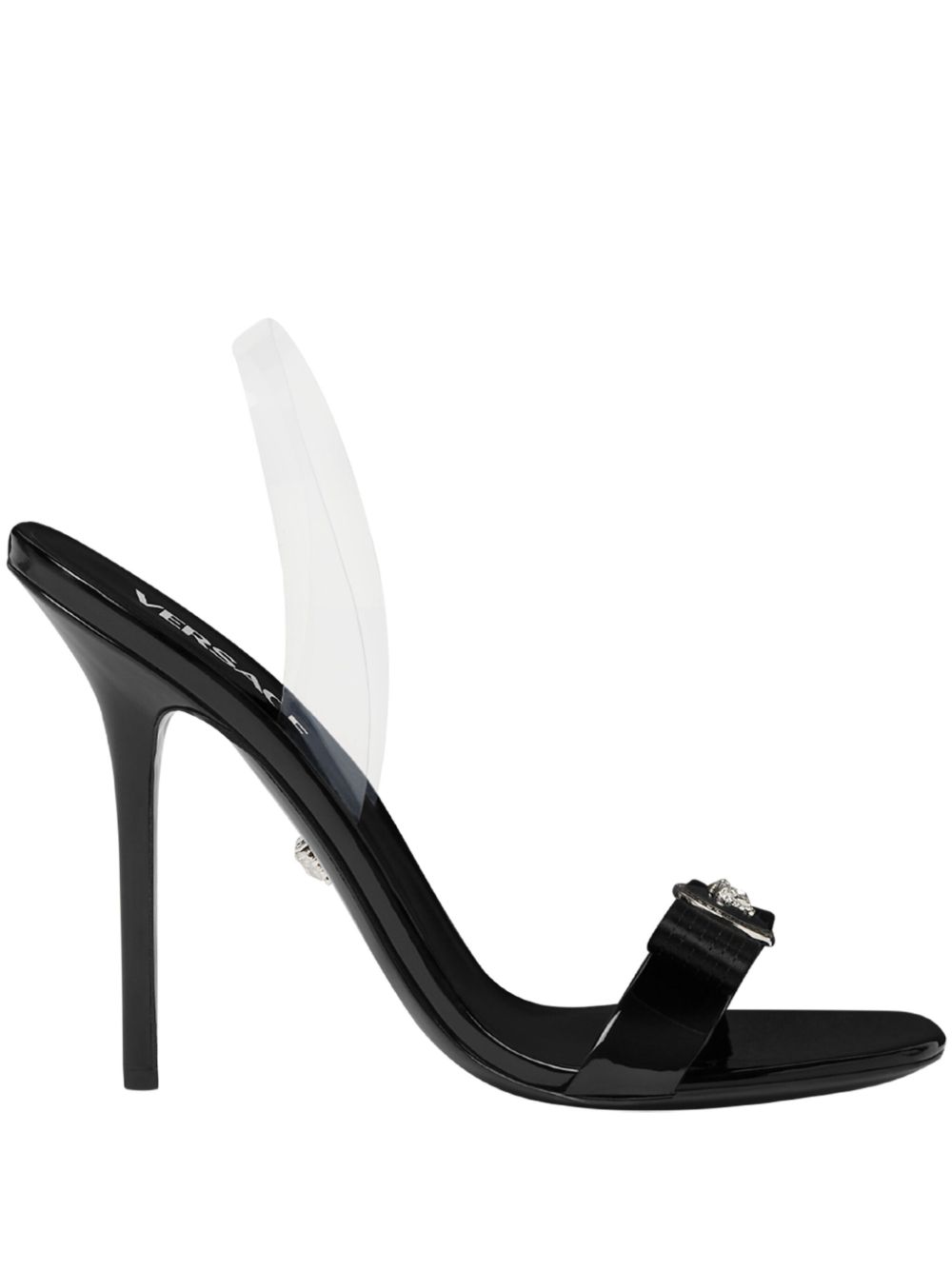 Versace Gianni Ribbon 裹踝高跟凉鞋 - 黑色