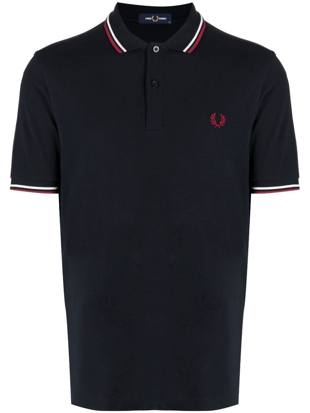 Fred Perry 对比边饰棉polo衫 - 蓝色