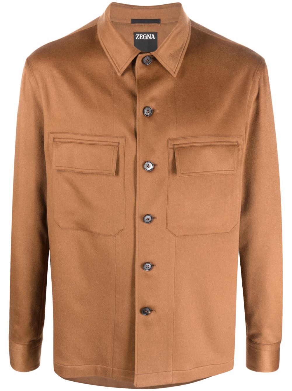 Zegna Alba Oasi 衬衫式夹克 - 褐色