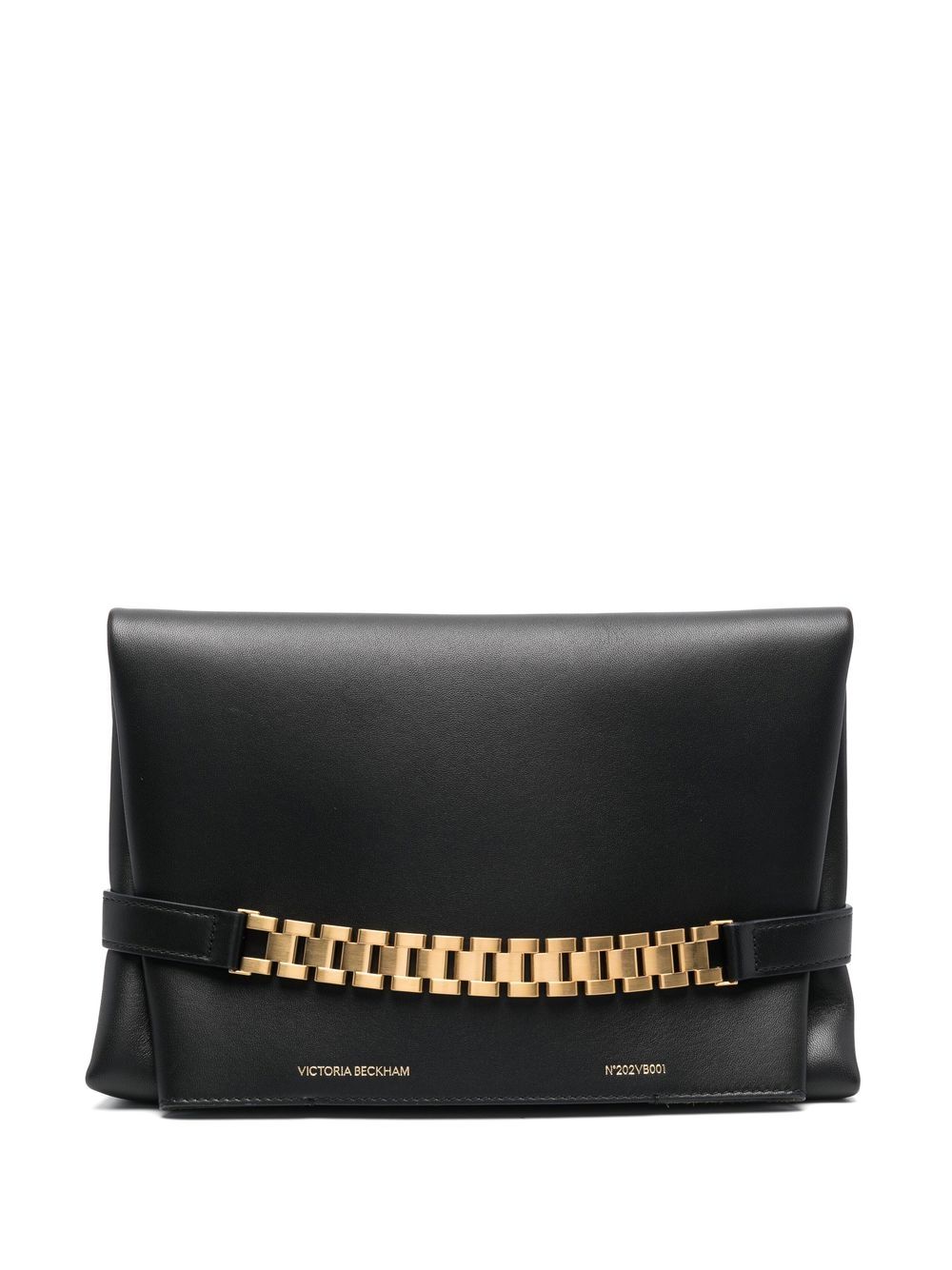 Victoria Beckham logo印花皮质手拿包 - 黑色