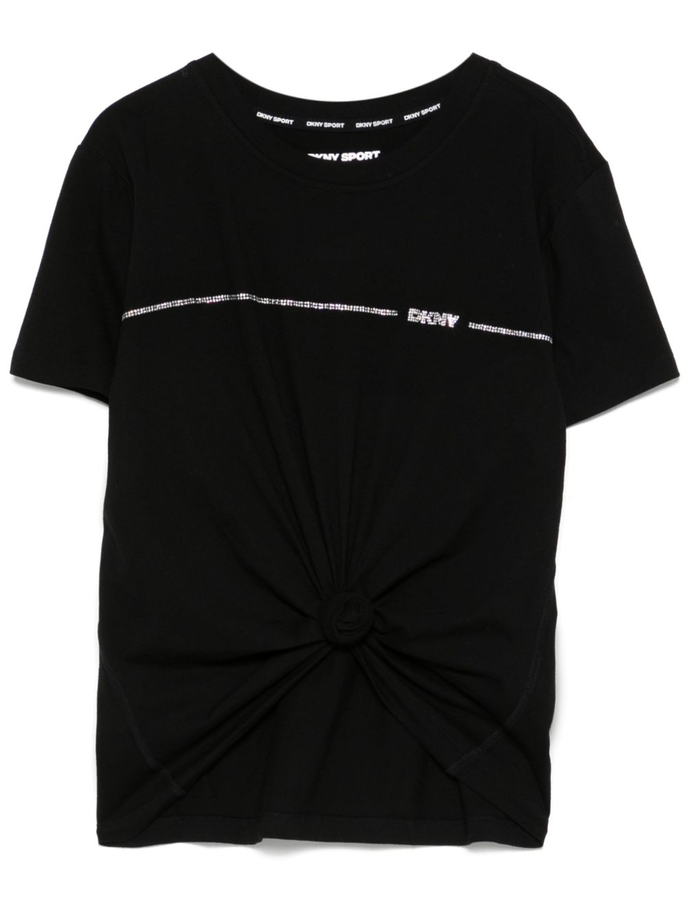 DKNY 水钻logo T恤 - 黑色