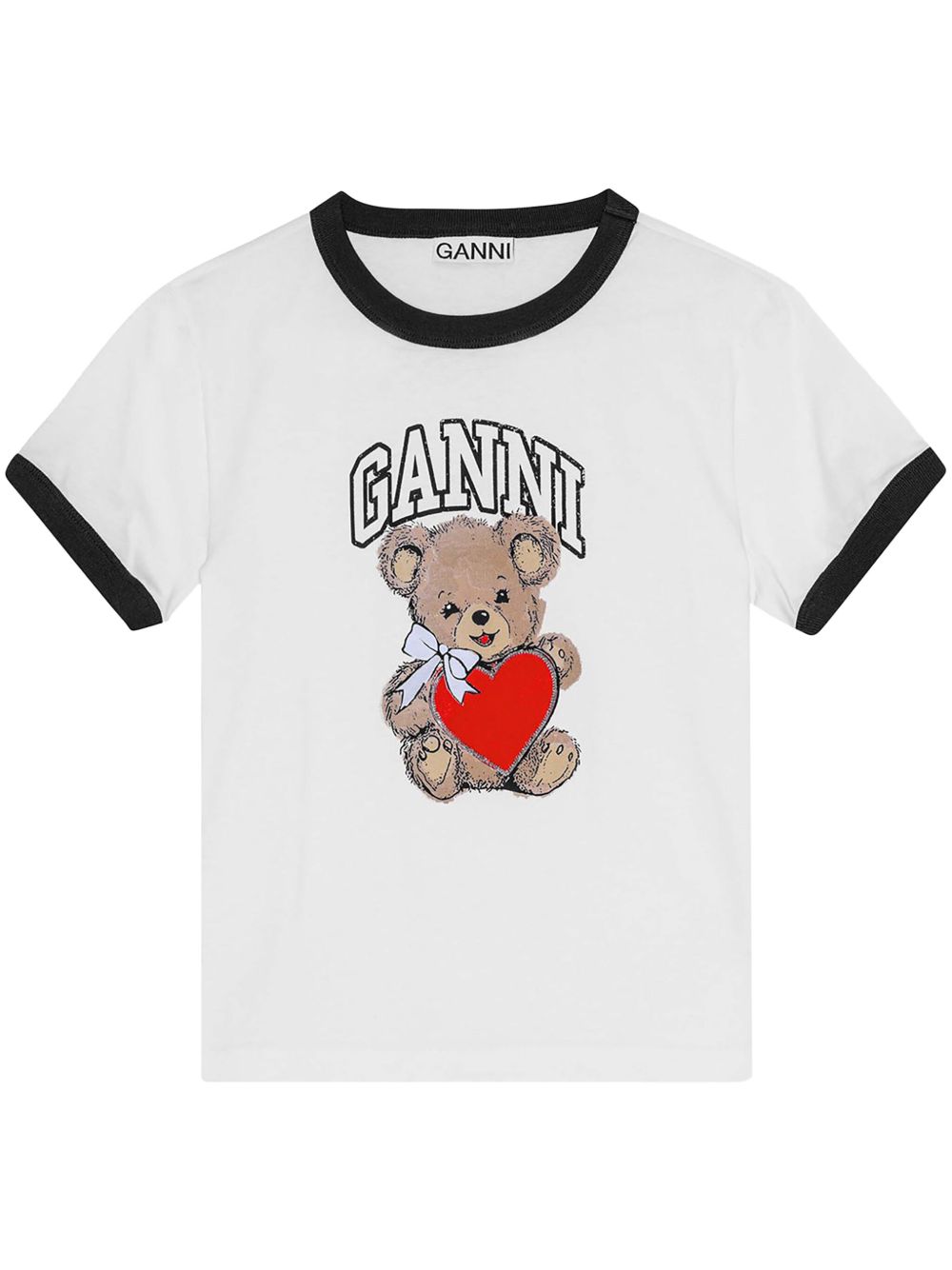 GANNI logo印花T恤 - 白色
