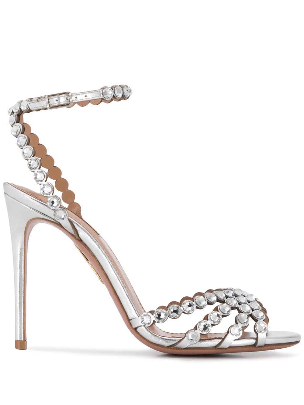 Aquazzura Studio水晶镶嵌凉鞋 - 银色