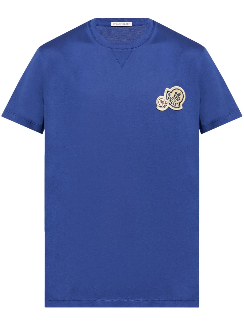 Moncler logo贴花棉T恤 - 蓝色