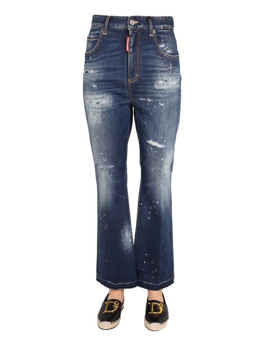 Dsquared2 阔腿牛仔裤