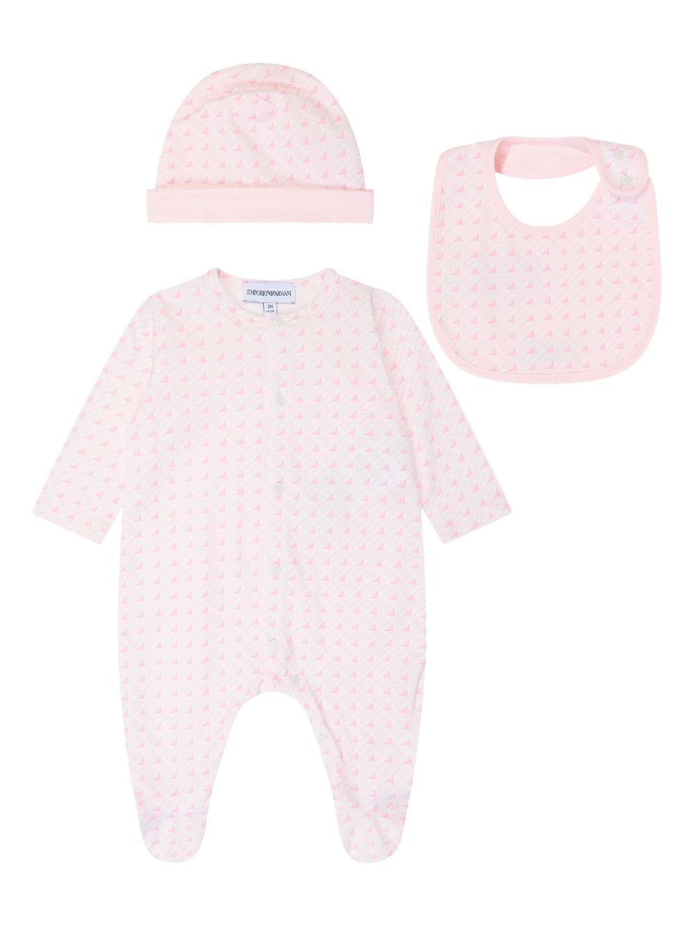 Emporio Armani Kids 提花图案连体衣套装 - 粉色