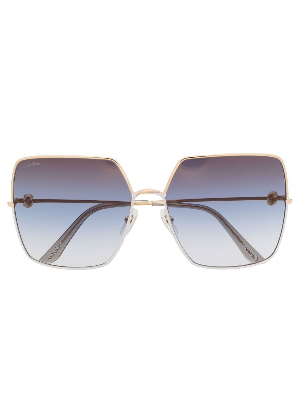 Cartier Eyewear 超大框渐色太阳眼镜 - 金色