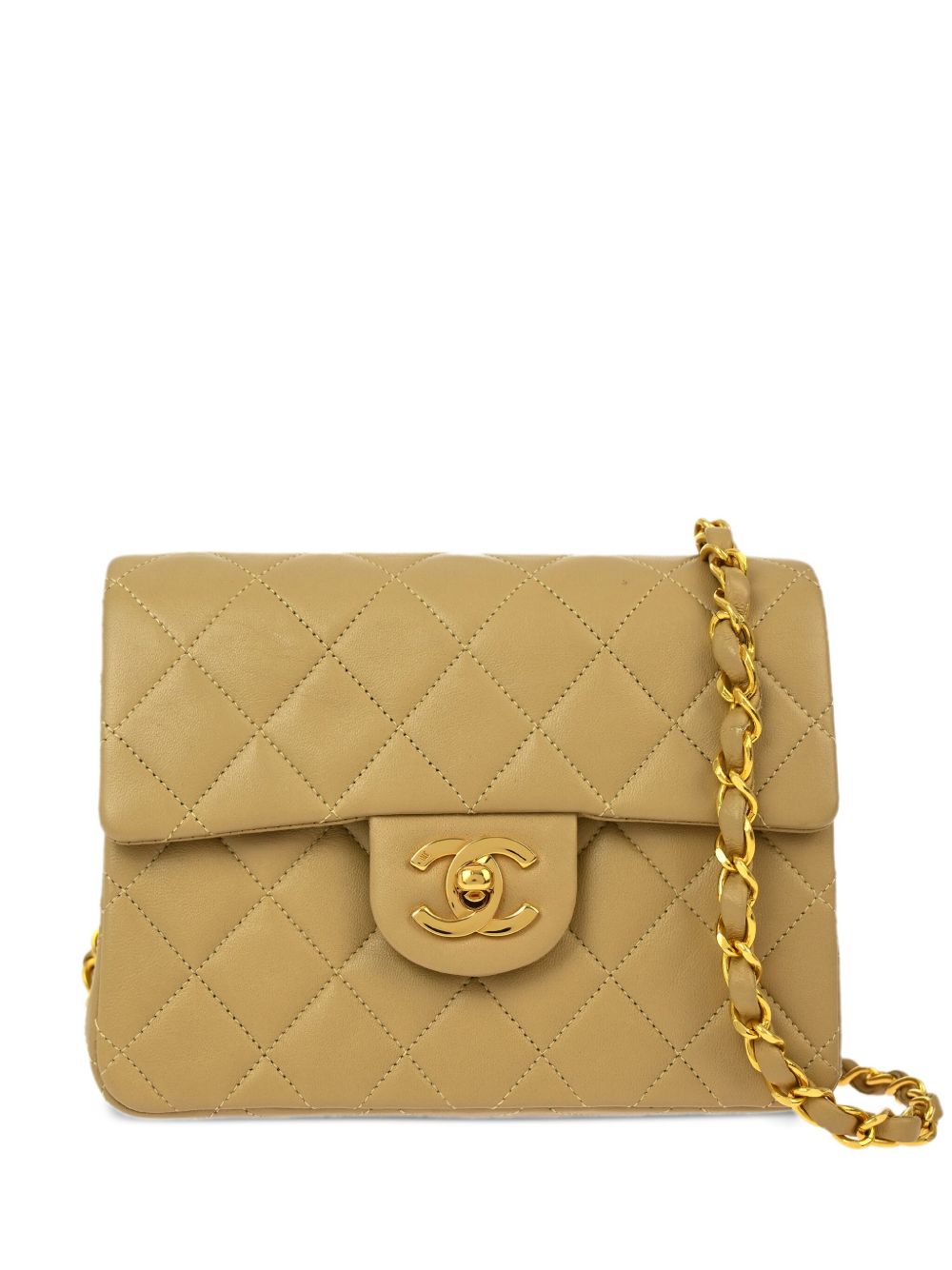 CHANEL Pre-Owned Square Flap 迷你单肩包（1990年典藏款） - 中性色