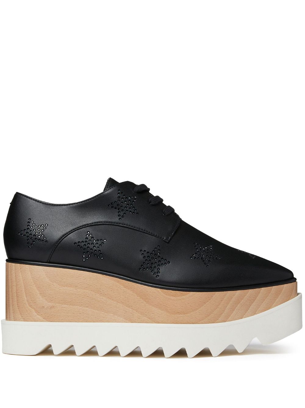 Stella McCartney Elyse Crystal Star 厚底牛津鞋 - 黑色