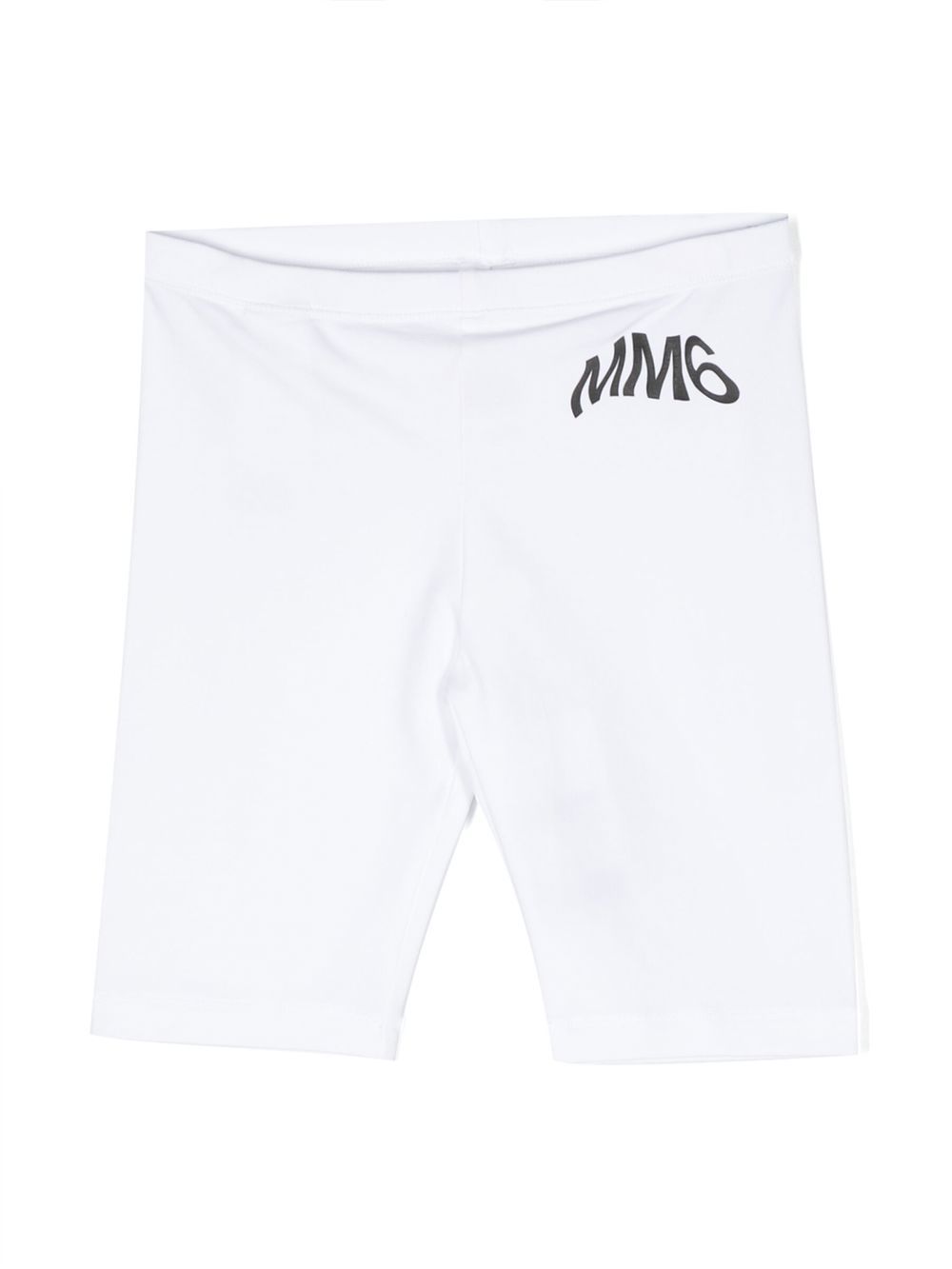 MM6 Maison Margiela Kids logo印花运动短裤 - 白色