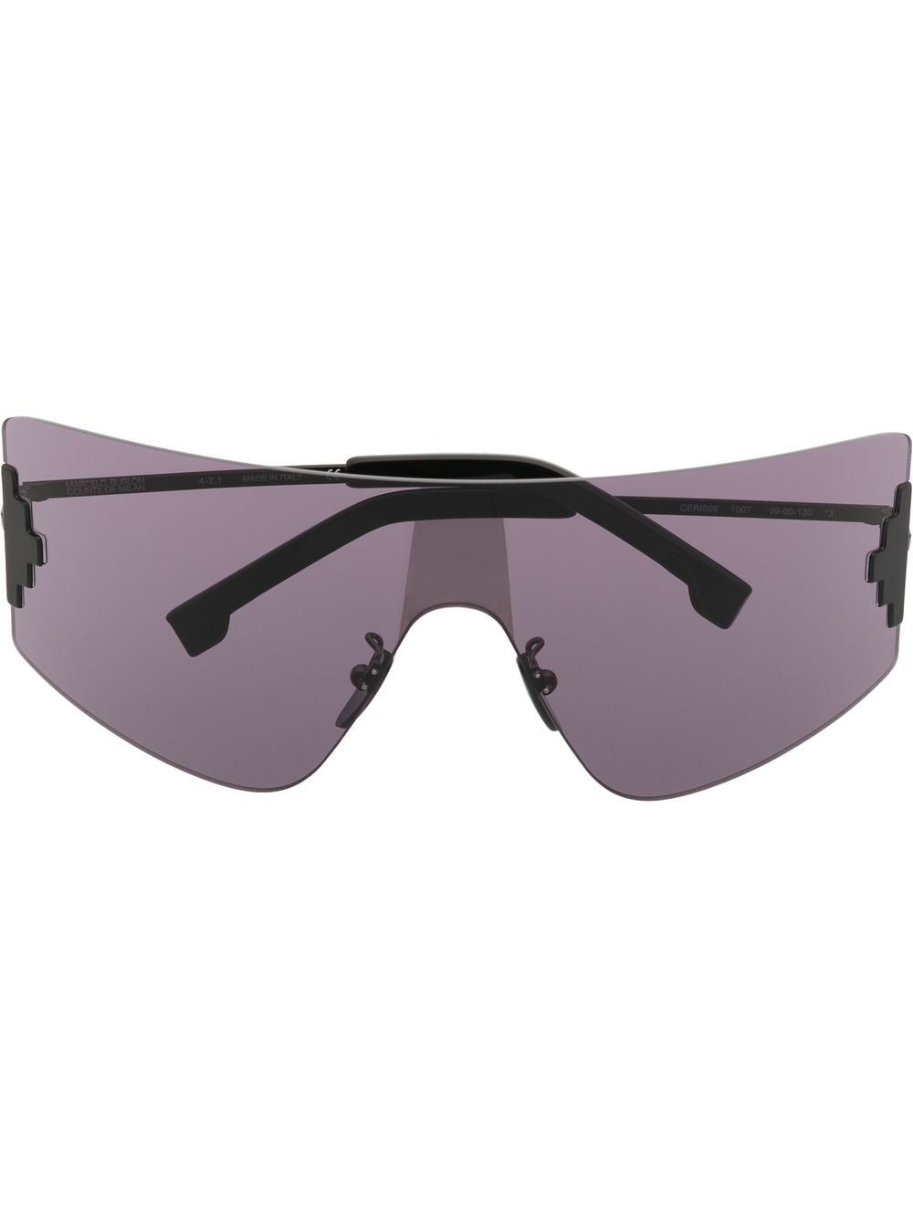 Marcelo Burlon County of Milan Eyewear Bolax 盾形太阳眼镜 - 黑色