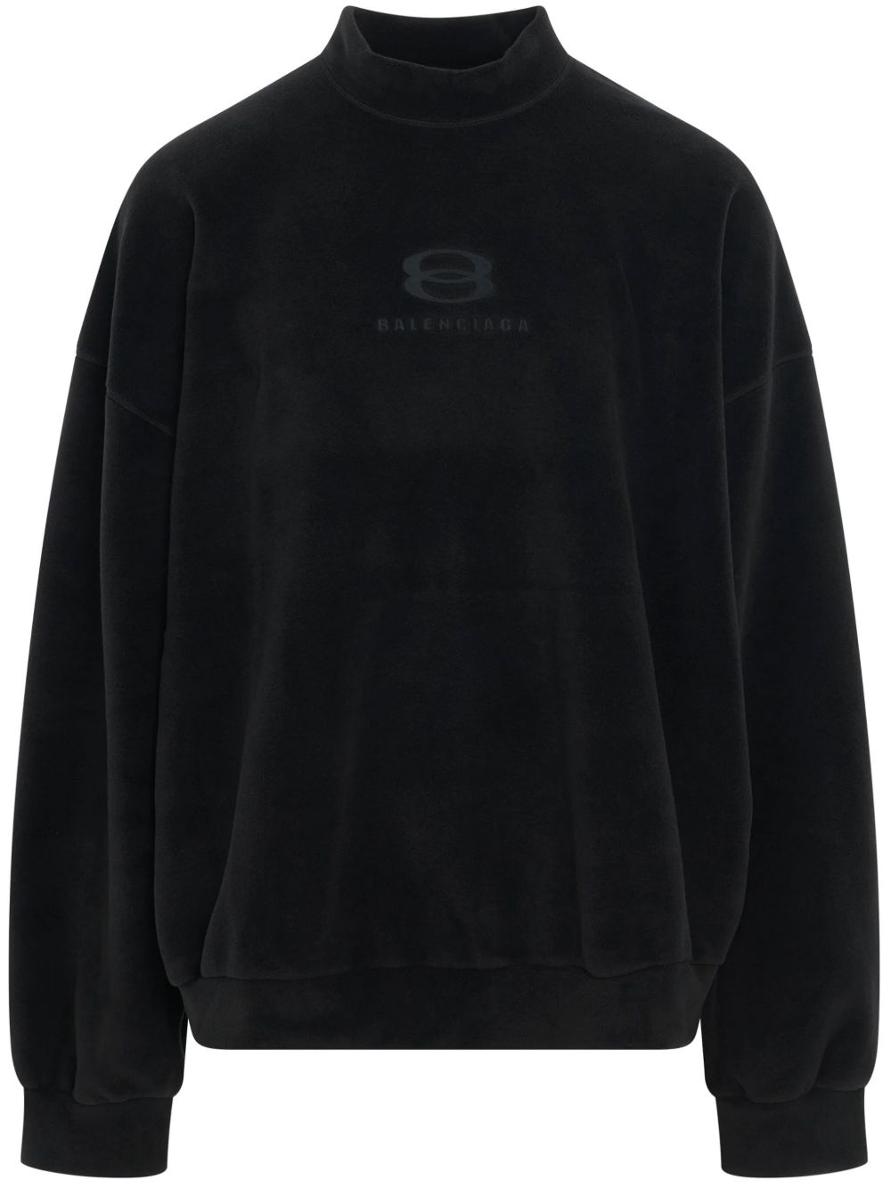 Balenciaga logo刺绣卫衣 - 黑色