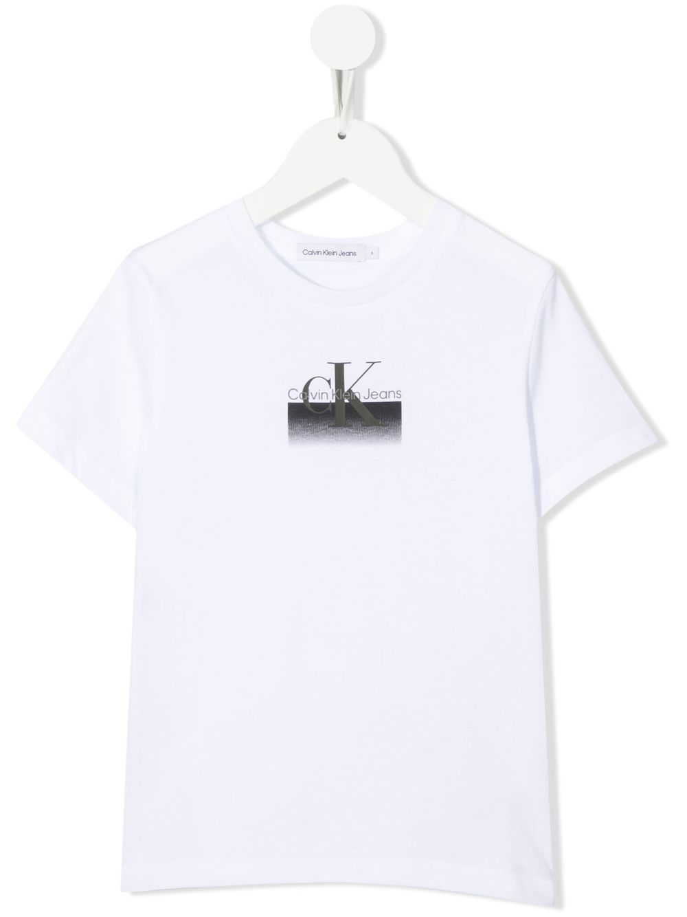 Calvin Klein Kids logo印花棉T恤 - 白色