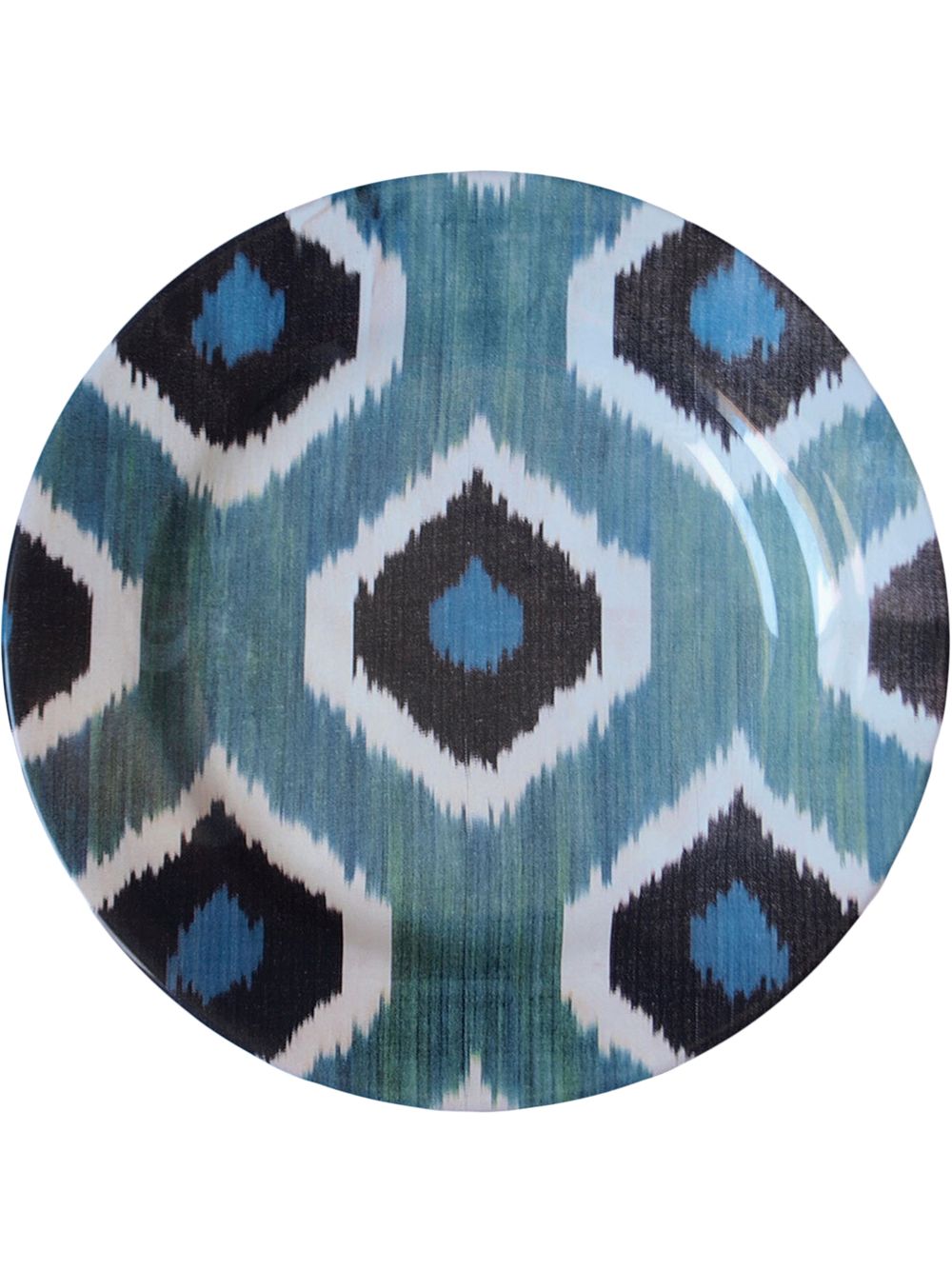 Les-Ottomans Ikat 陶瓷圆盘（28厘米） - 蓝色