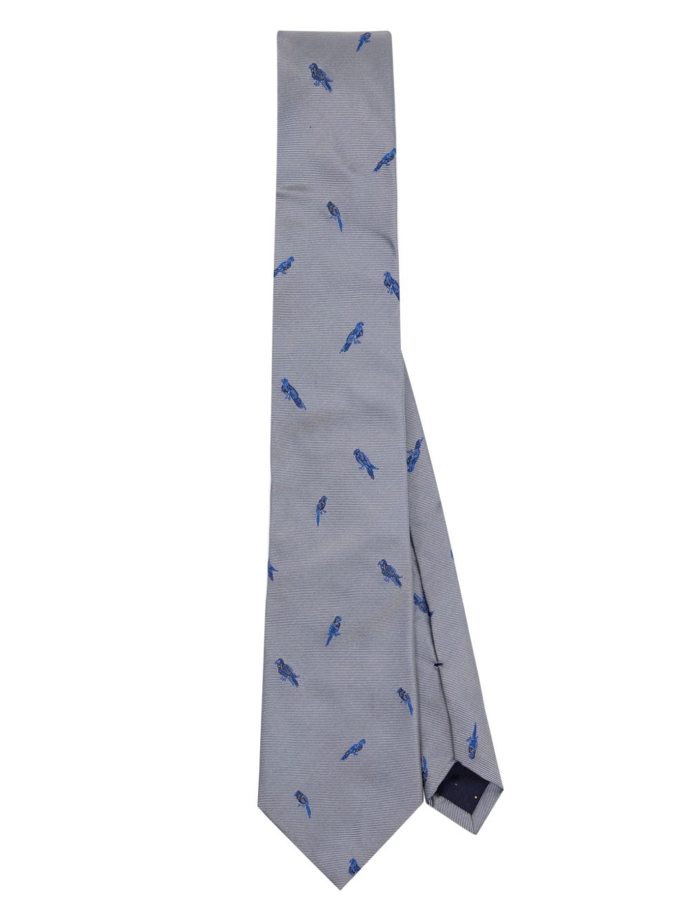 Paul Smith Parrot 图案真丝领带 - 灰色