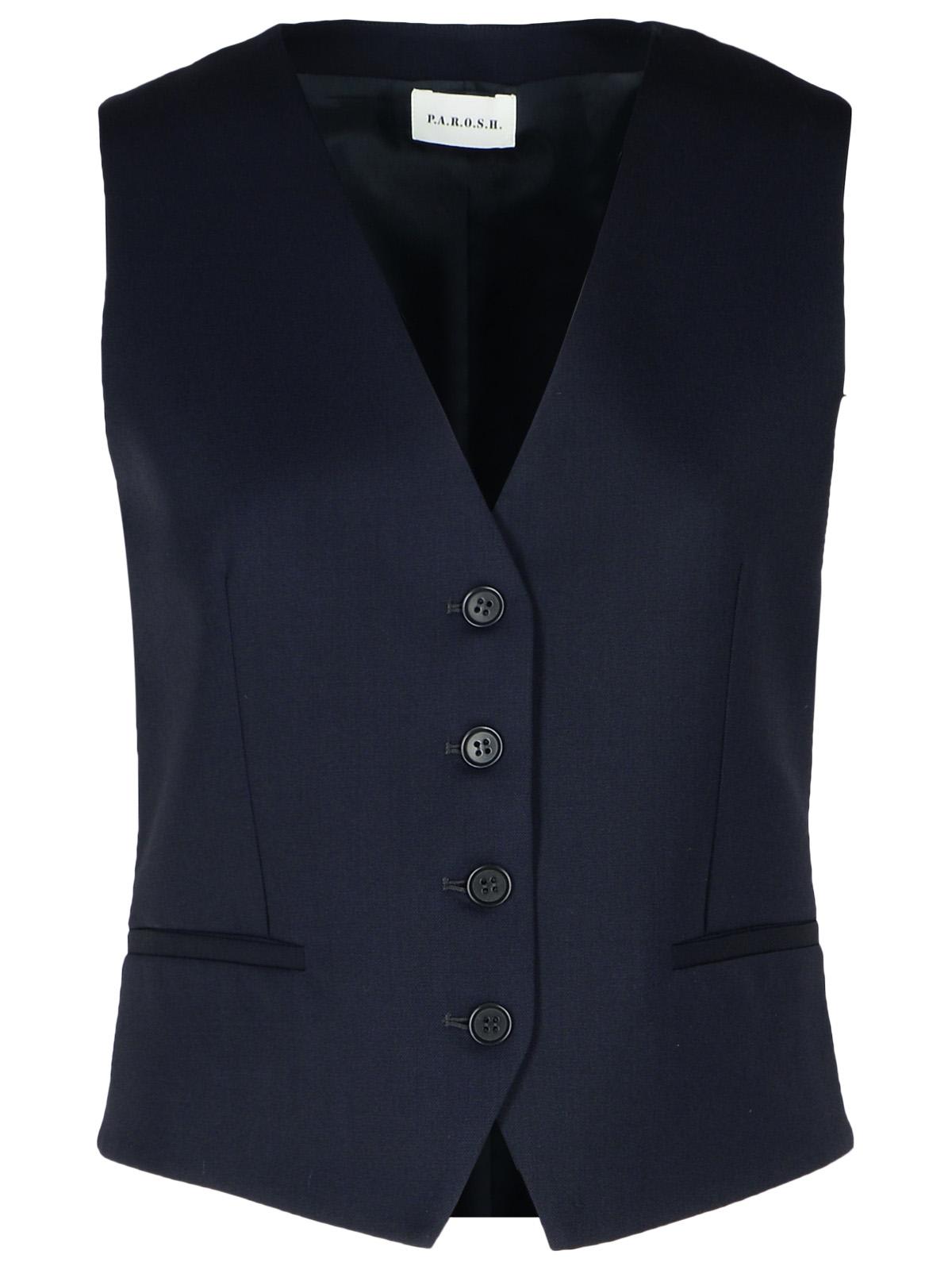 Parosh liliux Blue Virgin Wool Blend Vest