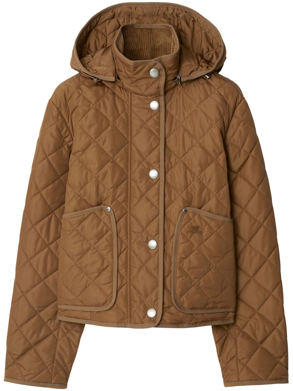 Burberry 绗缝连帽夹克 - 褐色