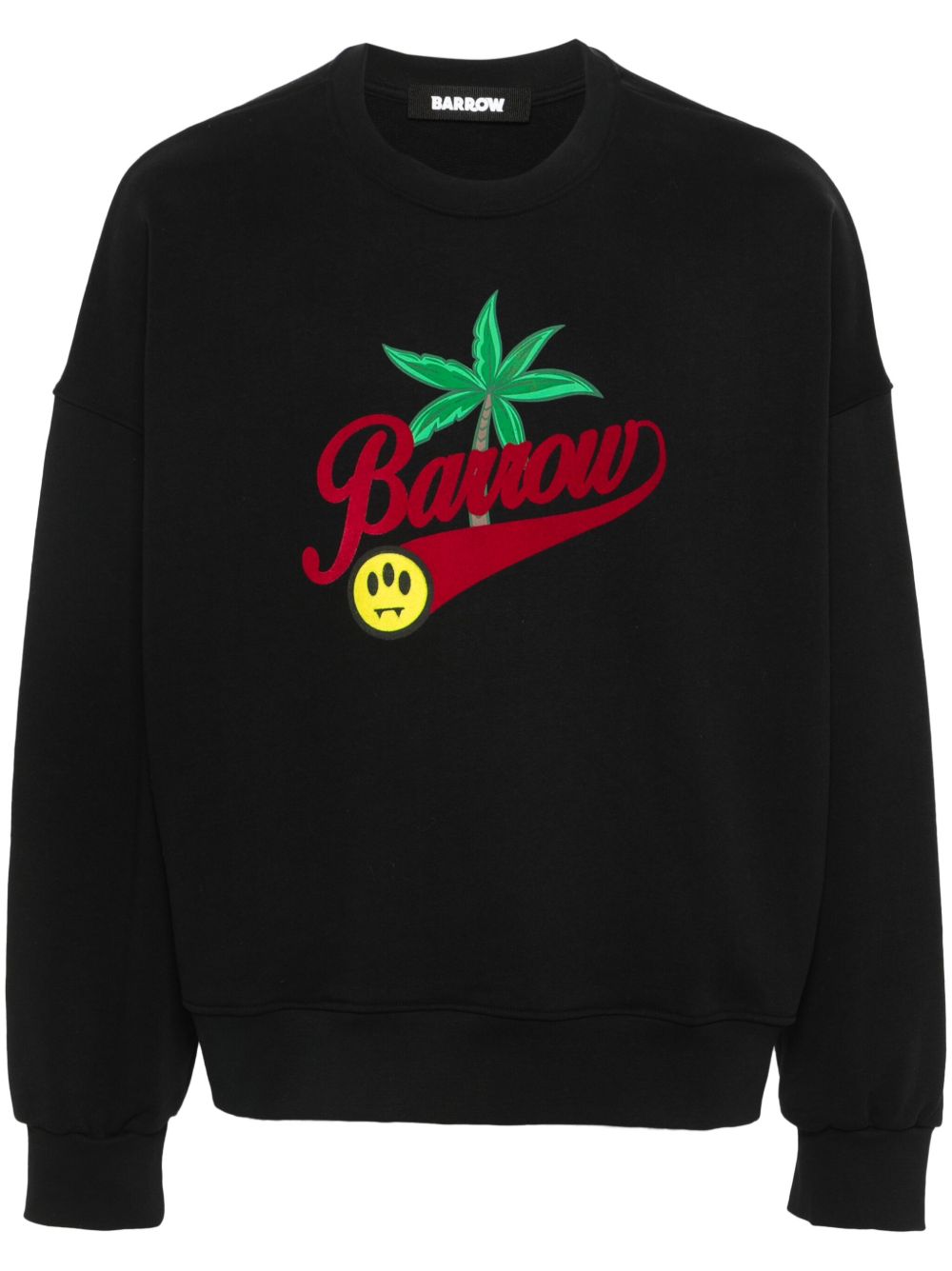 BARROW 植绒logo棉卫衣 - 黑色