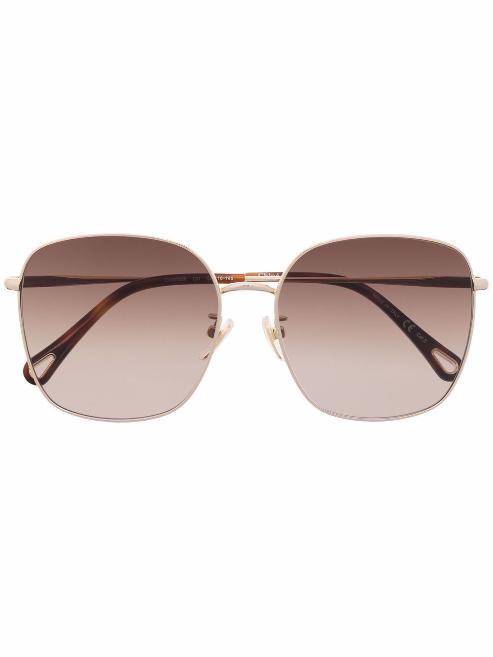 Chloé Eyewear 超大框太阳眼镜 - 金色